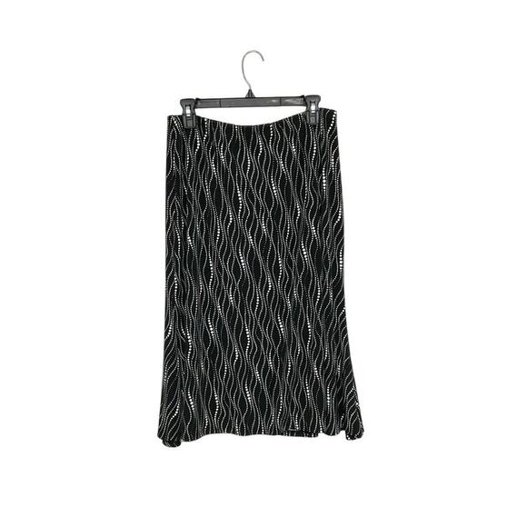 Saint Tropez West Dresses & Skirts - Saint Tropez West Black/White Midi Skirt Size XL Stretch Elastic Waist